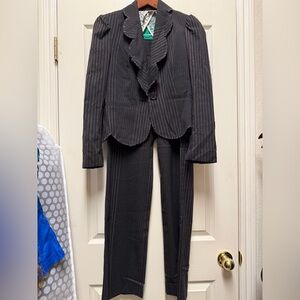 Pinstripe Black Suit Set